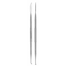 Coricama Italy LECRON 160mm - Tip Style: Straight Flat Top Edge - Handle: Round Linear Knurl - Double Ended - Stainless Steel Wax and Modelling Instrument REF: 815230 - 1pc